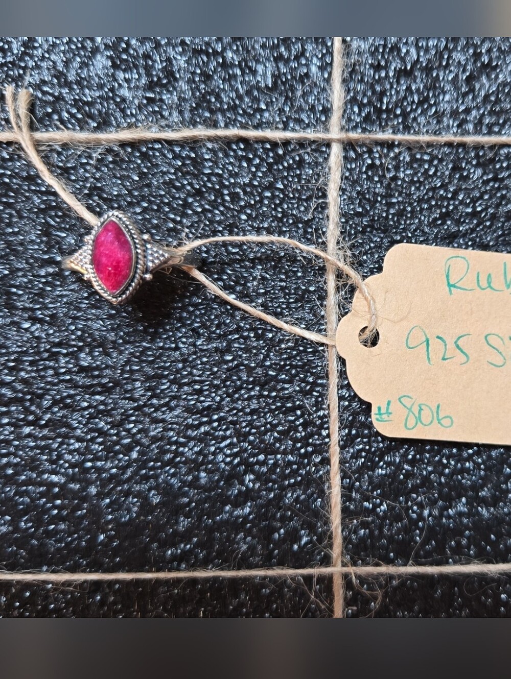 Sterling Silver Pink/Red Ruby Marquise Ring NEW Sz 9